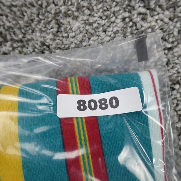 VTG Guess Shirt Mens L Blue Red Yellow Colorblock Stripe Los Angeles Rap 90s Y2K - Picture 9 of 9